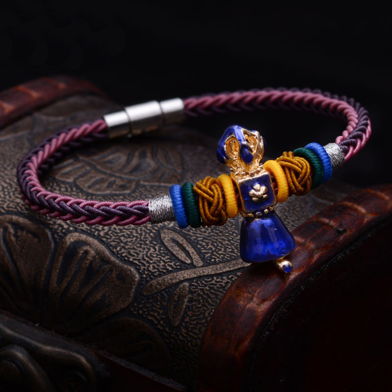 Bracelet Tibétain « Clochette » en Fil Rouge