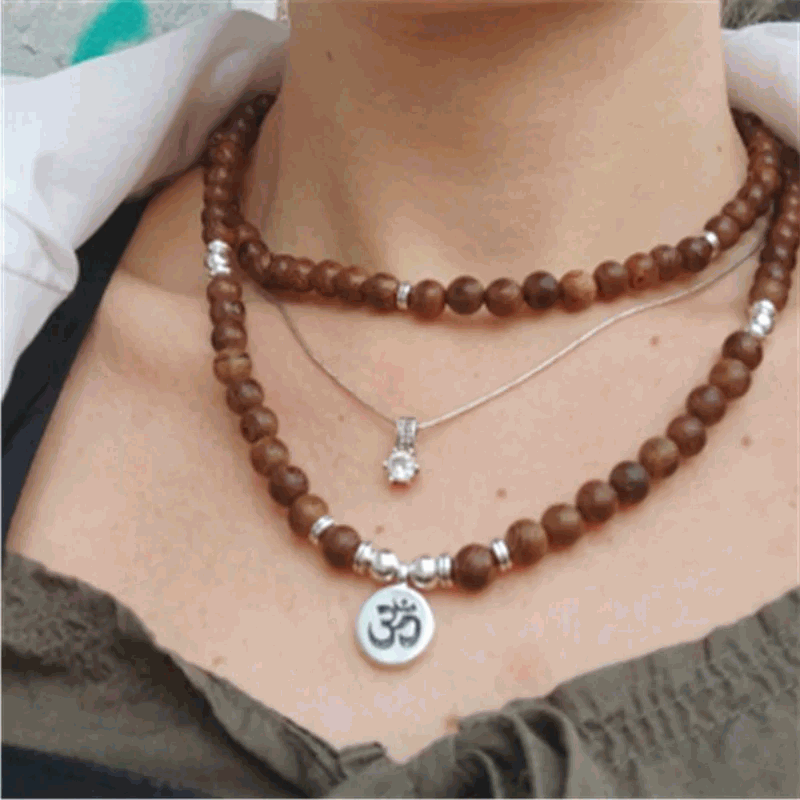 Mâlâ « Placide » 108 Perles en Bois de Wengé