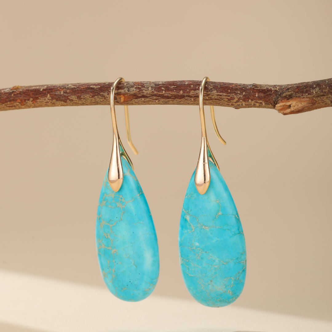 Boucles d'Oreilles Turquoise – Majestueuses