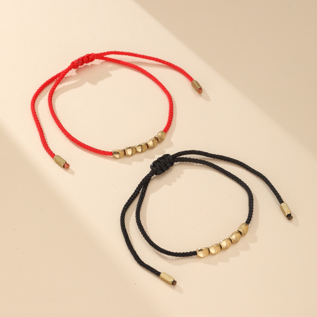 Bracelet Couple / Ami « Flot » en Fil Rouge