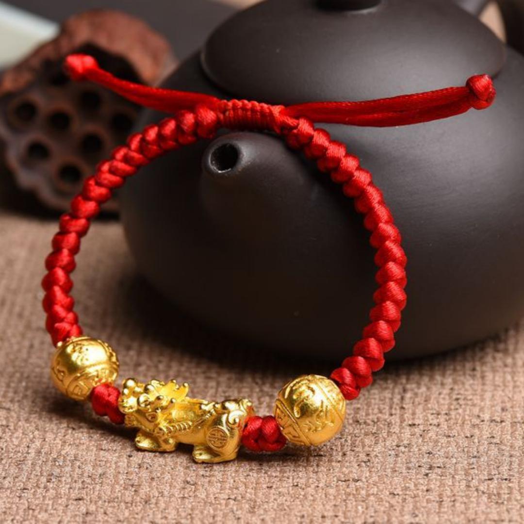 Bracelet Pi Xiu – Bonheur et Chance, Fil Tibétain