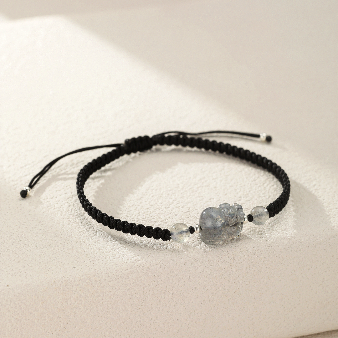 Bracelet Couple Pierre de Lune et Labradorite – Prospérité, Argent