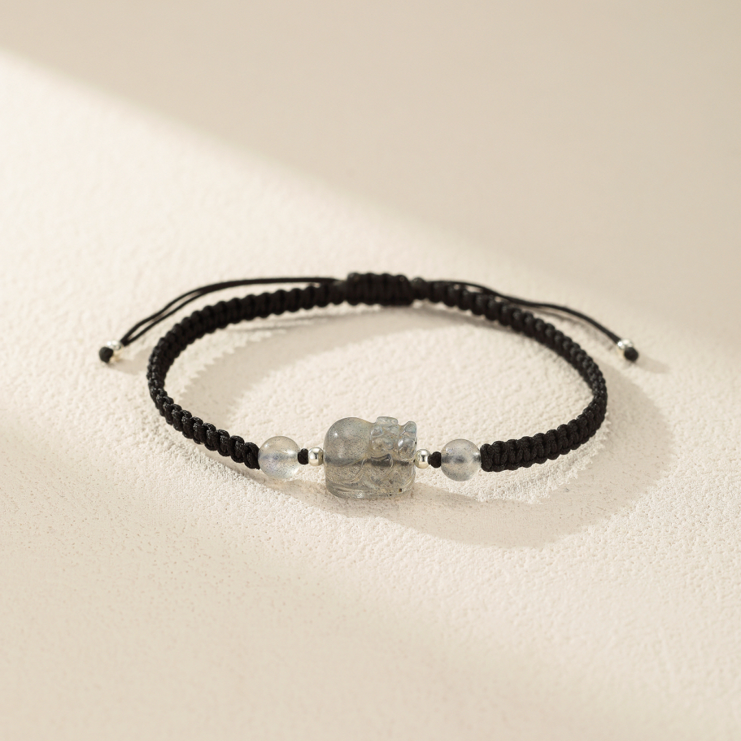 Bracelet Couple Pierre de Lune et Labradorite – Prospérité, Argent