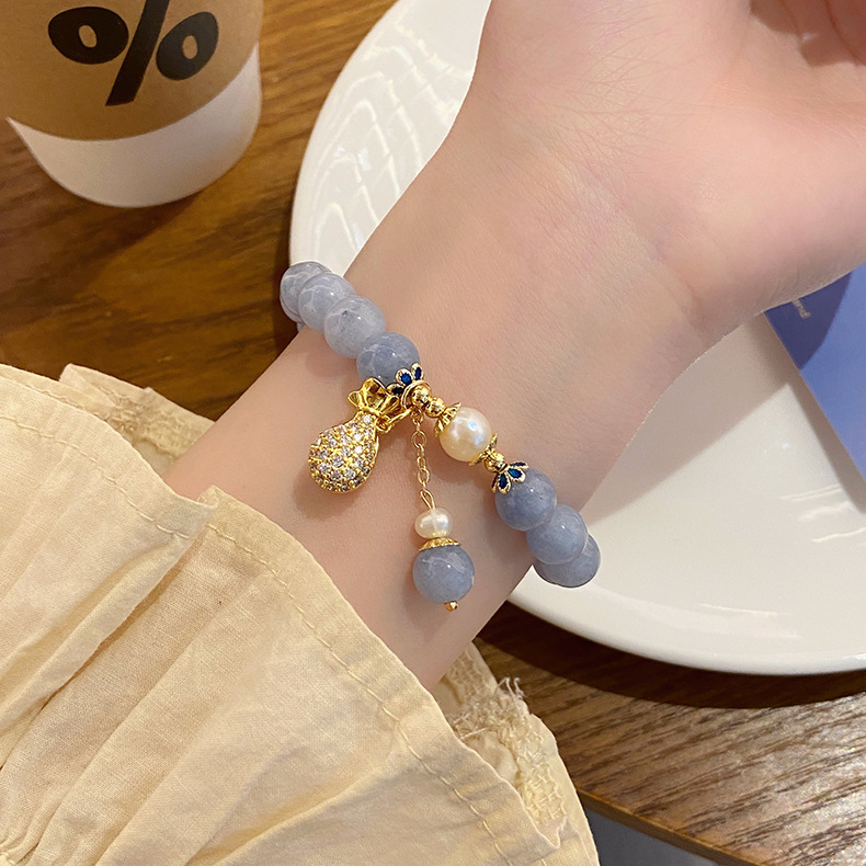 Bracelet Aigue-Marine et Perle – Poche d'Argent