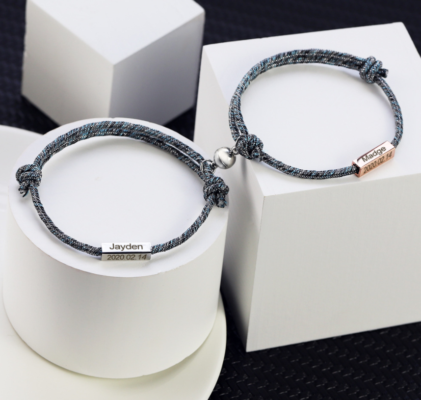 Bracelet Couple Personnalisé avec Prénom – Amour