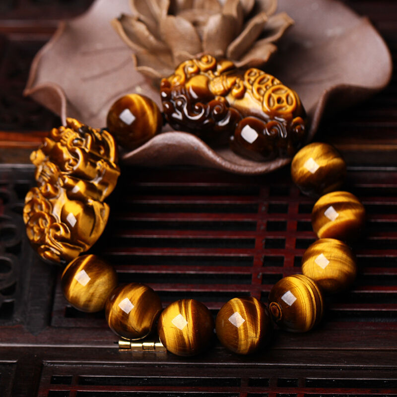 Bracelet Pi Xiu 'Féroce' en Œil de Tigre