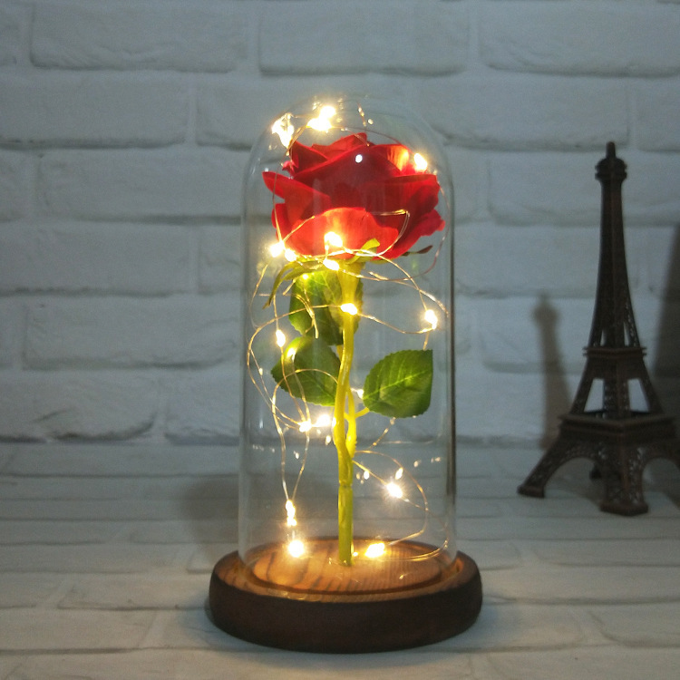 Lampe d'Ambiance – Rose Éternelle Sous Cloche