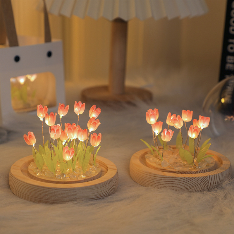 Lumière Fleur Artificielle “Douceur de Tulipe” sous Cloche, DIY