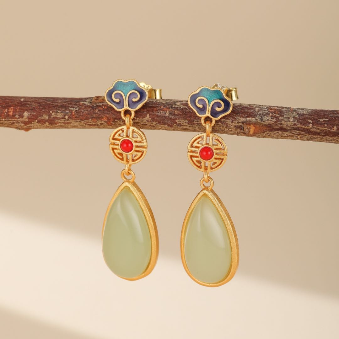 Boucles d'Oreilles Jade – Goutte de Paradis