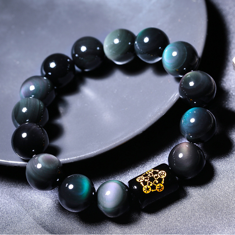 Bracelet « Richesse » Pi Xiu en Obsidienne arc-en-ciel
