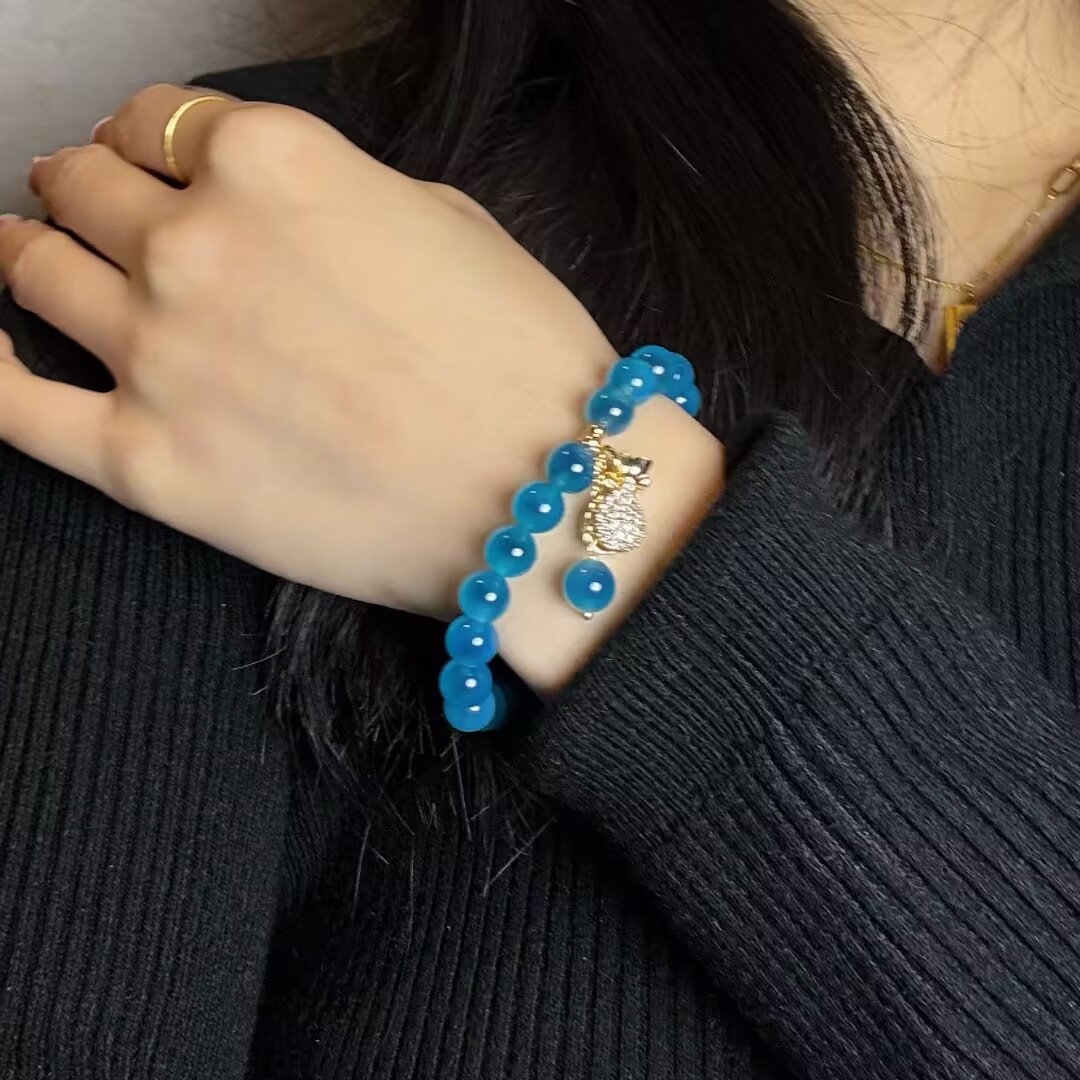 Bracelet Agate Bleu – Trésor Océanique