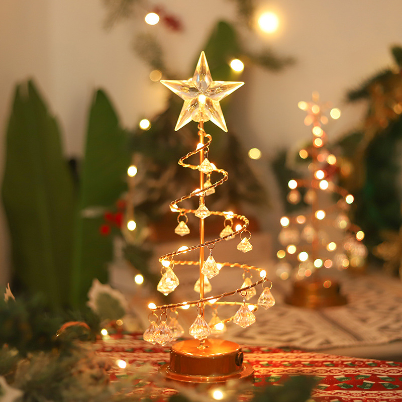 Arbre de Noël Lumineux ‘Joie en Famille’ en Cristal