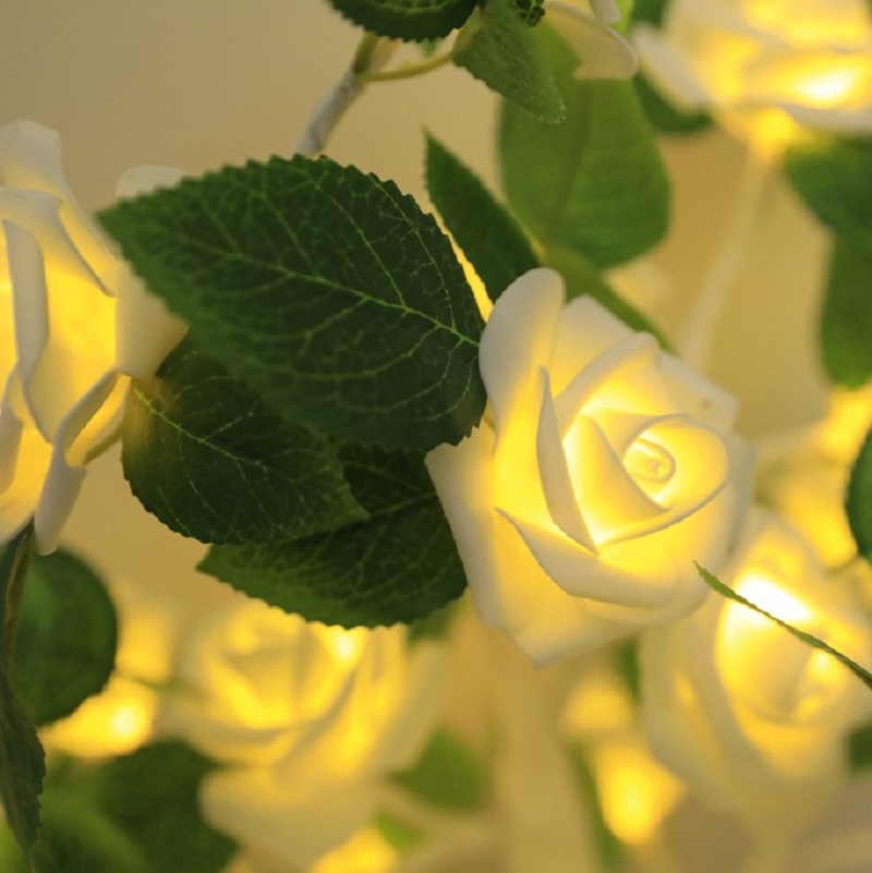 Arbre Lumineux ‘Rosier’ avec Fleurs Artificielles