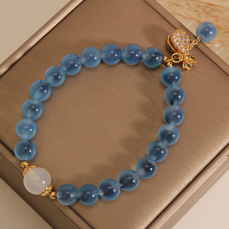 Bracelet Agate Bleu – Trésor Océanique