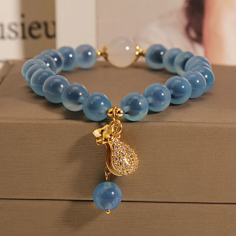 Bracelet Agate Bleu – Trésor Océanique
