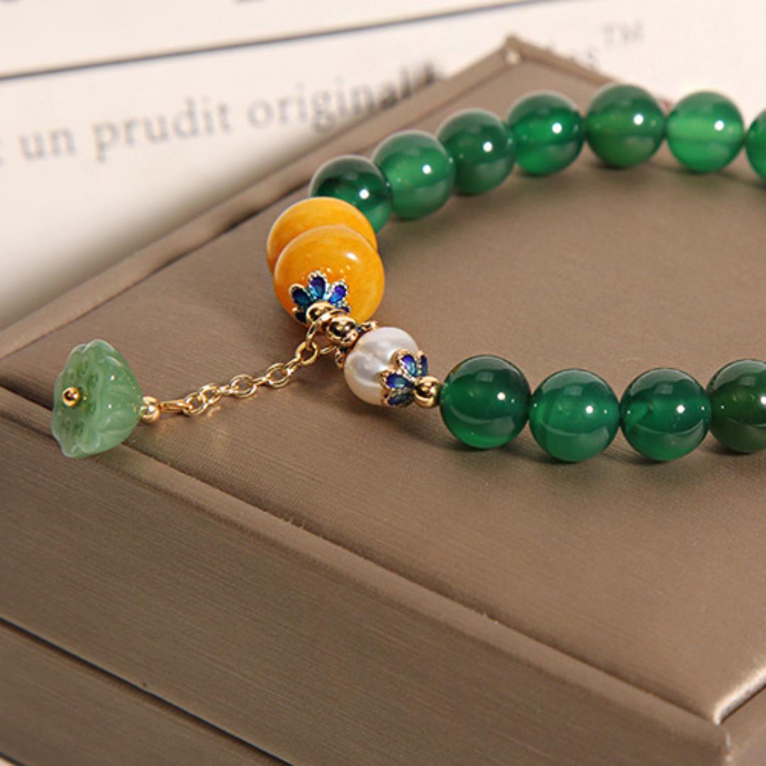 Bracelet Agate et Lotus – Forestière