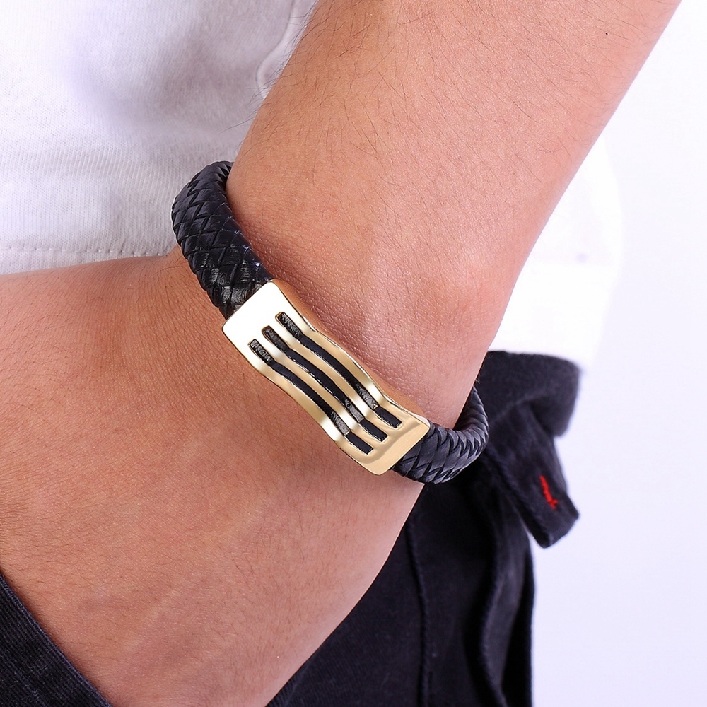 Bracelet Homme en Cuir – Vague