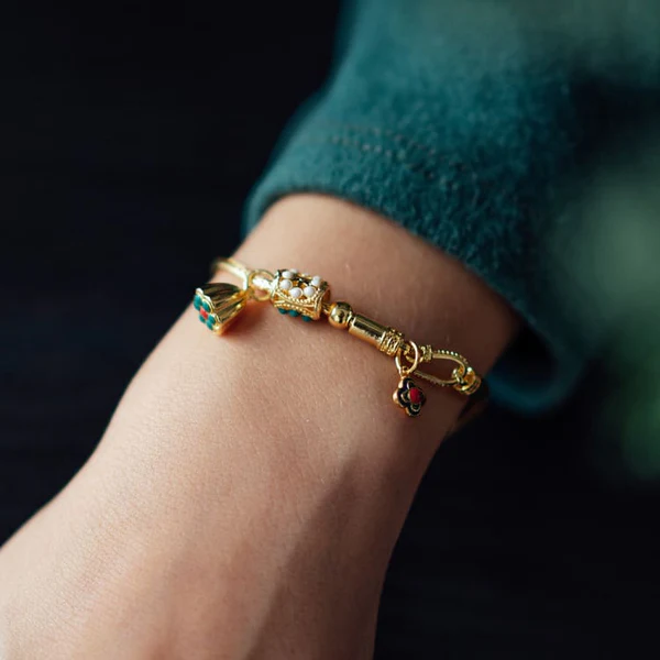 Bracelet Lotus 'Sérénité' en Turquoise