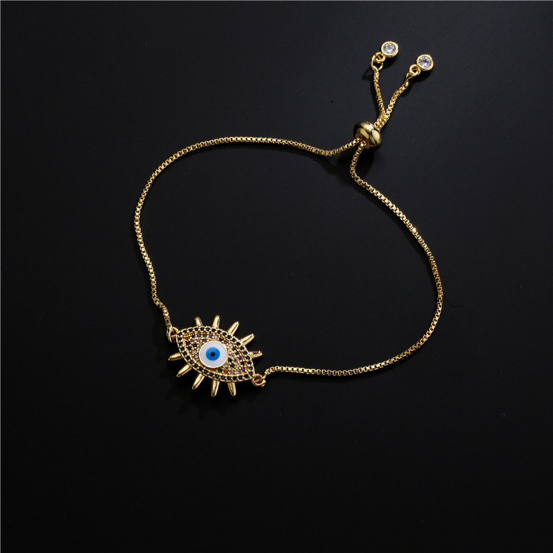 Bracelet Œil Bleu « Soleil » en Zircon Coloré