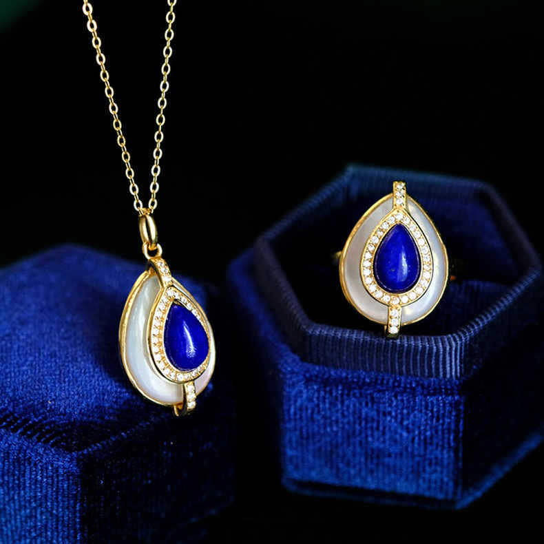 Ensemble Parure 'Prospérité' en Lapis Lazuli