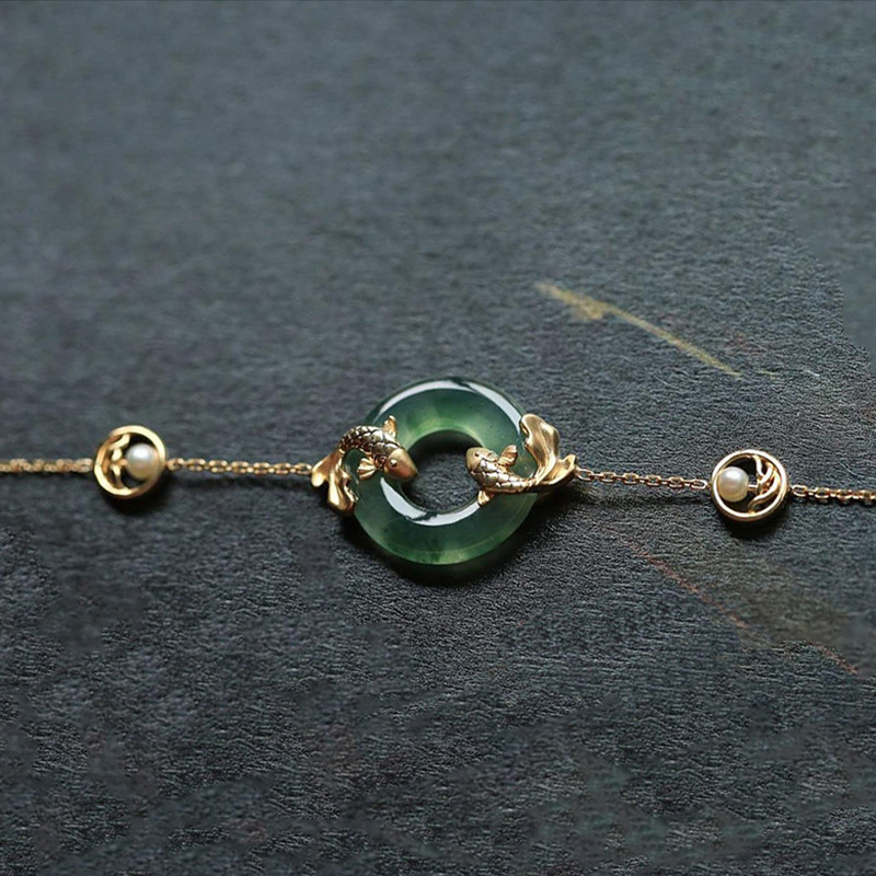Bracelet Carpe Koï 'Réussite' en Jade