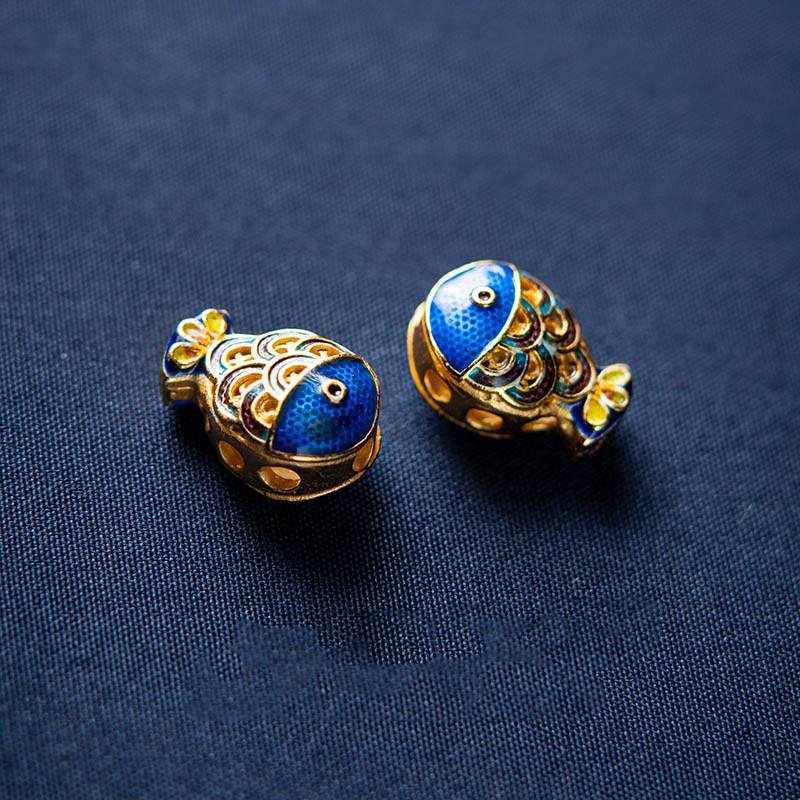 Bracelet Lapis Lazuli et Aigue Marine -- Poisson de Bonheur