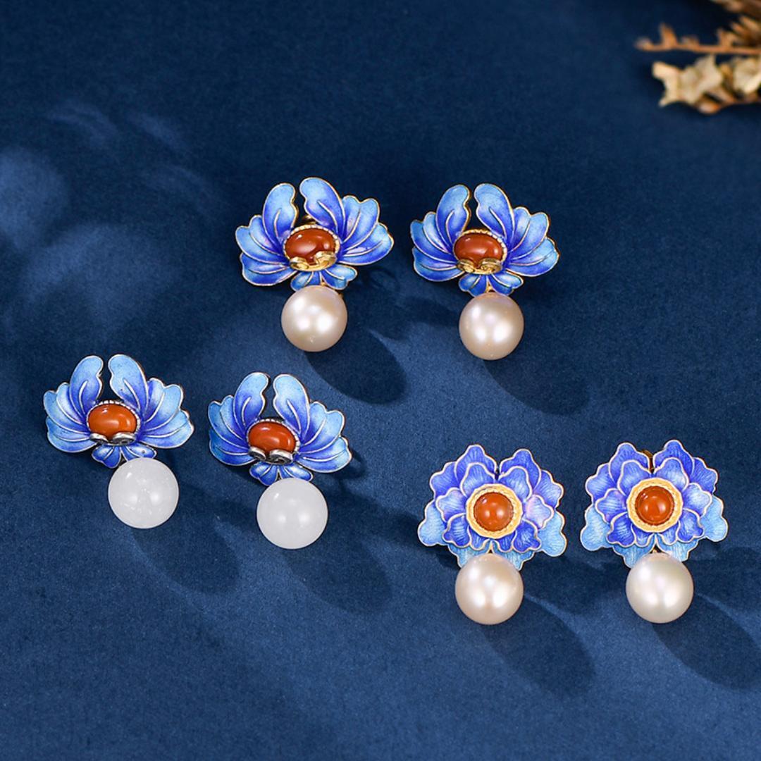 Boucles d'Oreilles Lotus – Beauté de Vintage, Argent 925