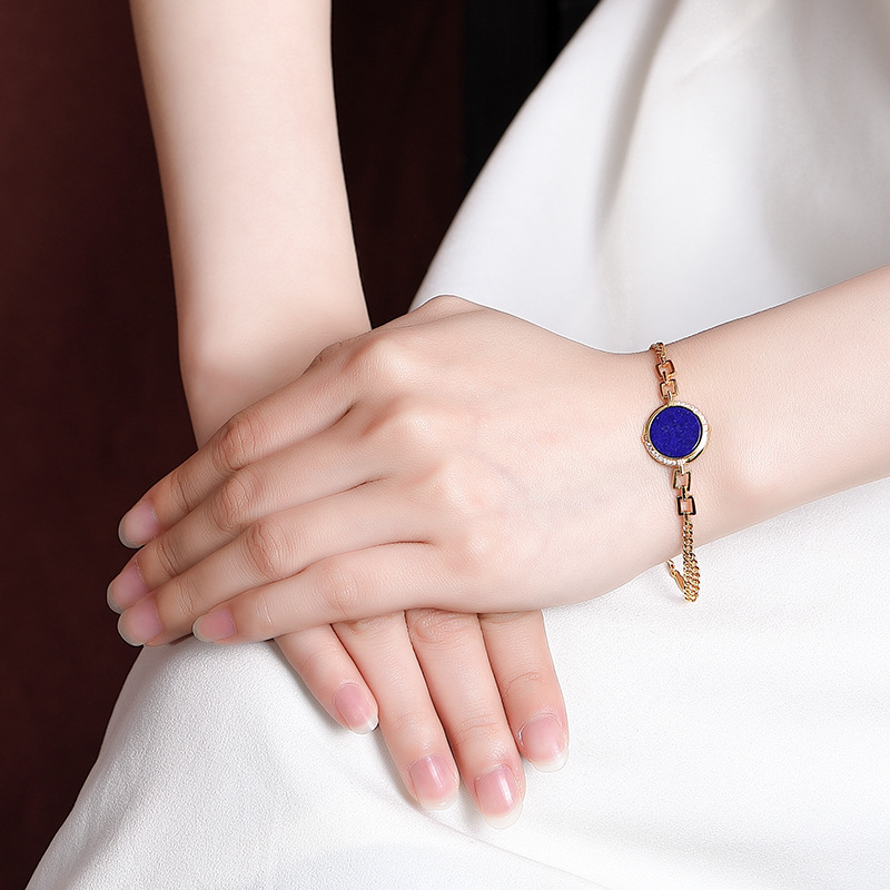 Bracelet Lapis Lazuli – Mandala, Argent Plaqué Or
