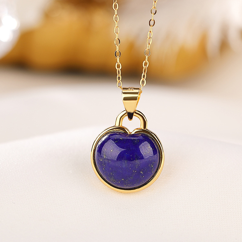 Collier Lapis Lazuli – Pomme, Argent Plaqué Or