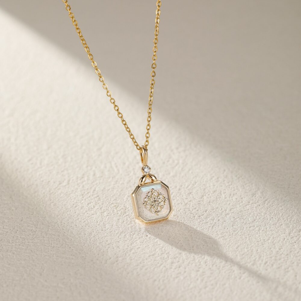 Collier Labradorite – Vitalité, Argent Plaqué Or