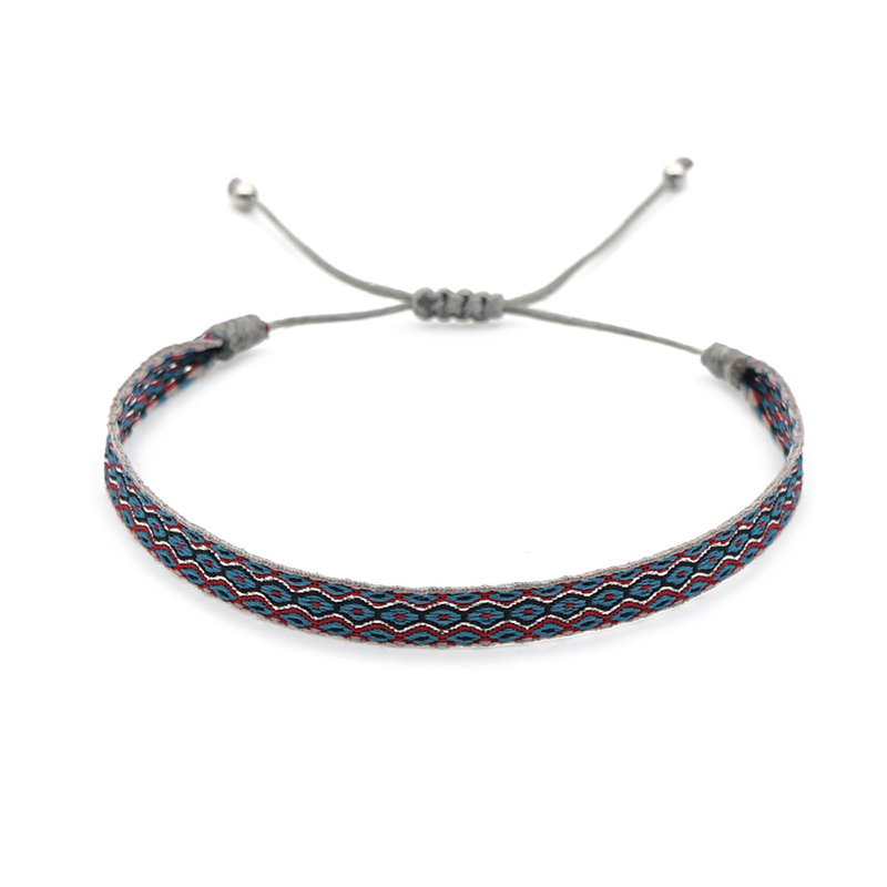 Bracelet Tibétain Bleu Rouge