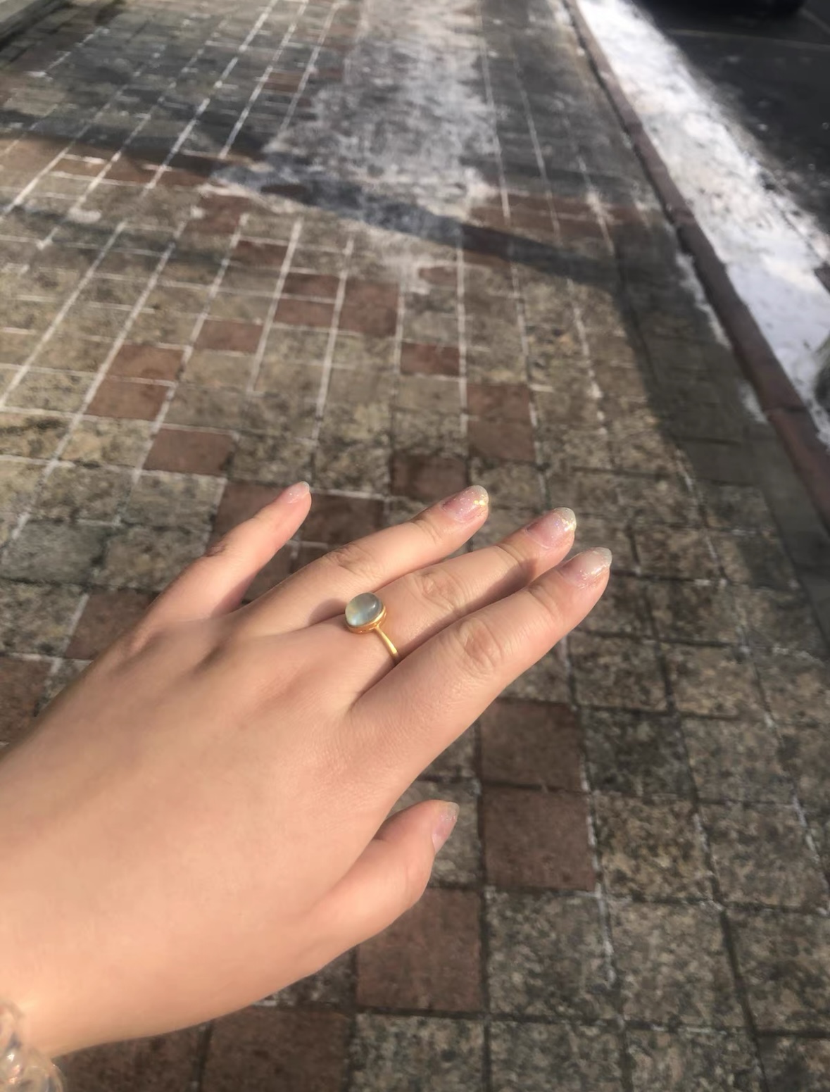 Bague Aigue Marine – Marée Sereine, Argent Plaqué Or photo review