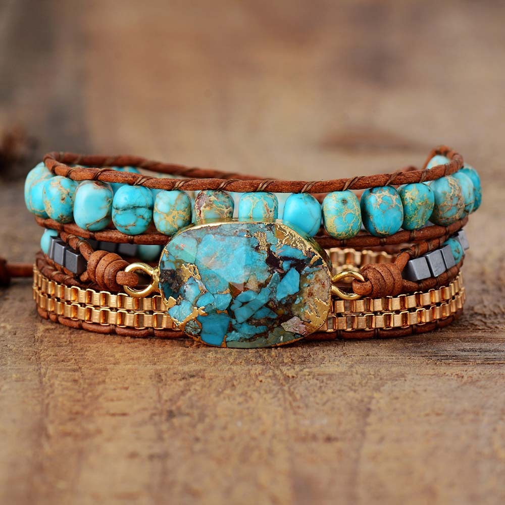 Bracelet Wrap en Turquoise – Toucher de Guérisseur