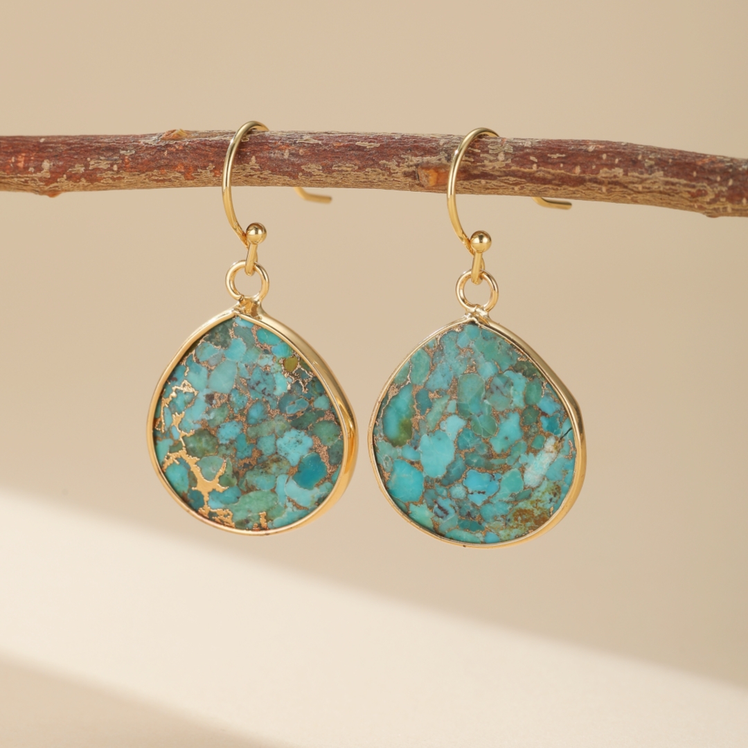 Boucles d'Oreilles Turquoise – Miroir du Ciel