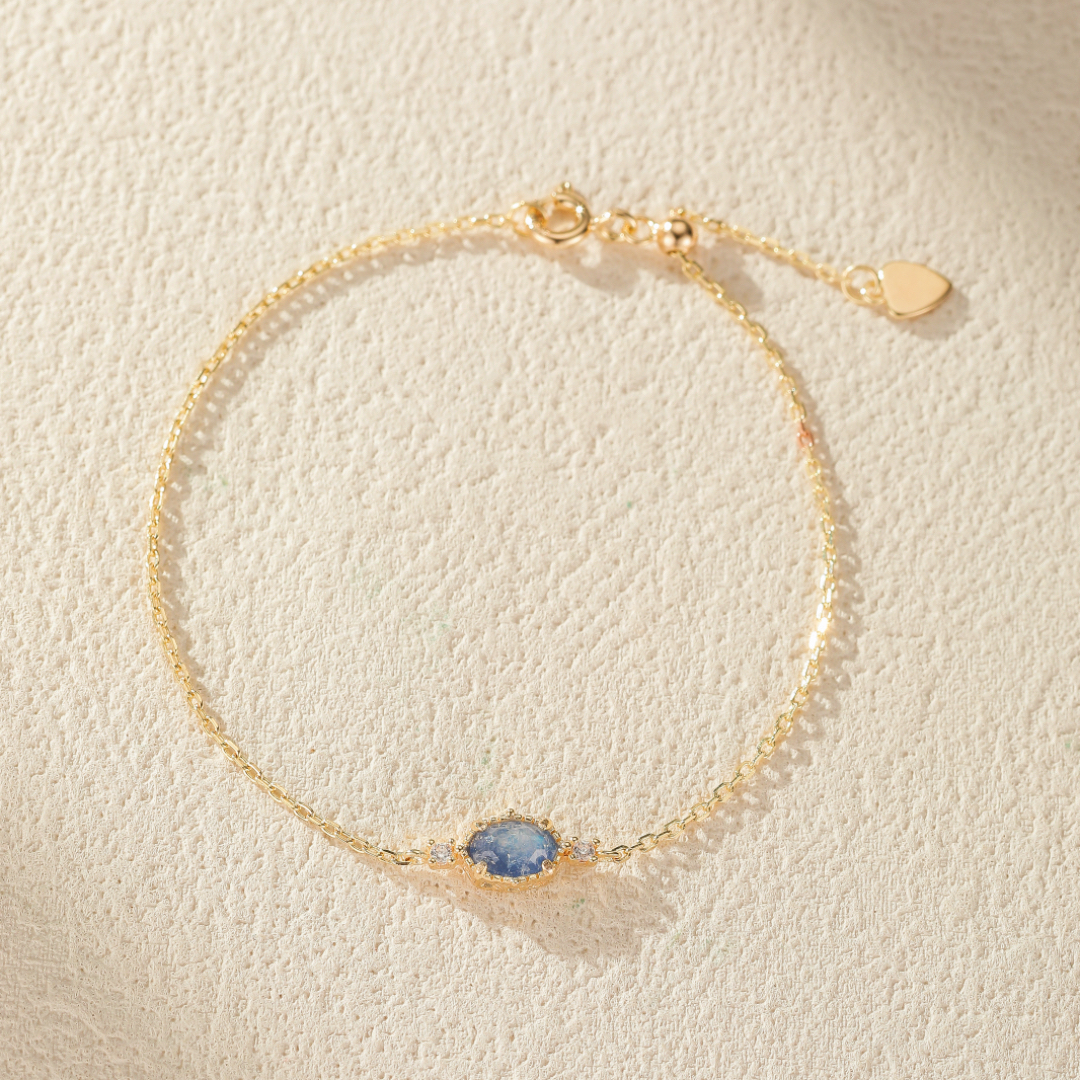 Bracelet Pierre de Lune – Luna, Argent Plaqué Or