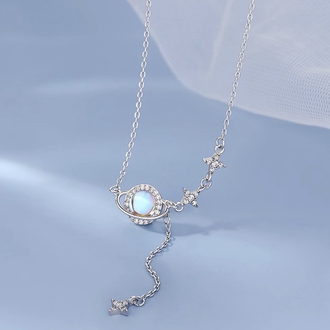 Collier Pierre de Lune – Rêve Bleu, Argent 925