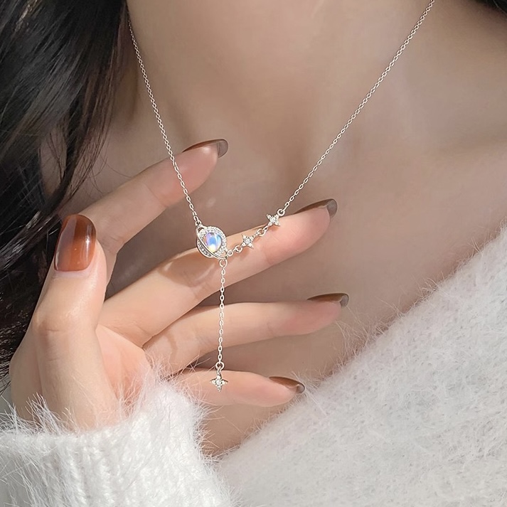 Collier Pierre de Lune – Rêve Bleu, Argent 925