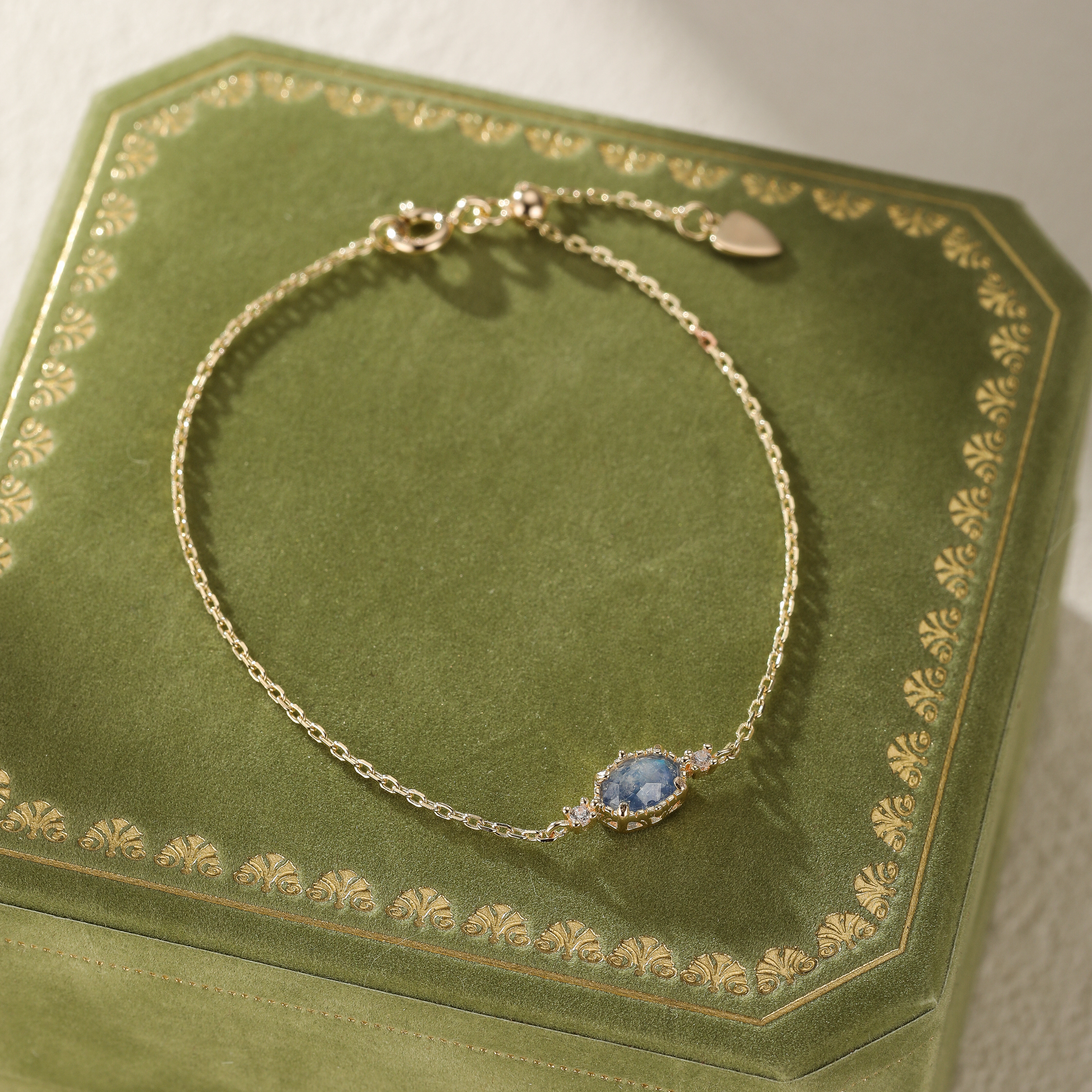 Bracelet Pierre de Lune – Luna, Argent Plaqué Or