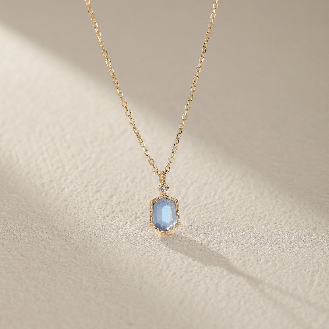 Collier Pierre de Lune – Luna, Argent Plaqué Or