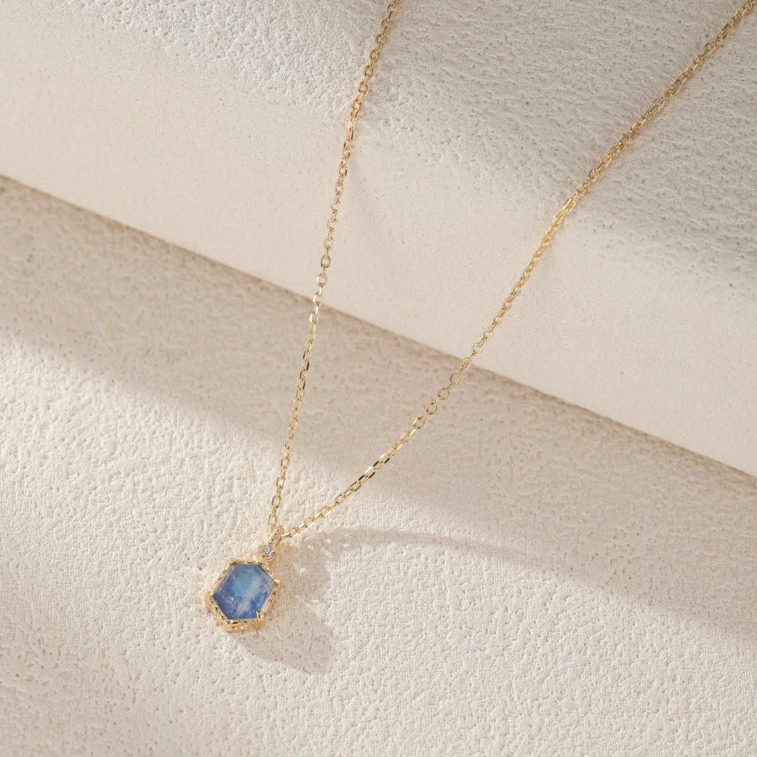 Collier Pierre de Lune – Luna, Argent Plaqué Or