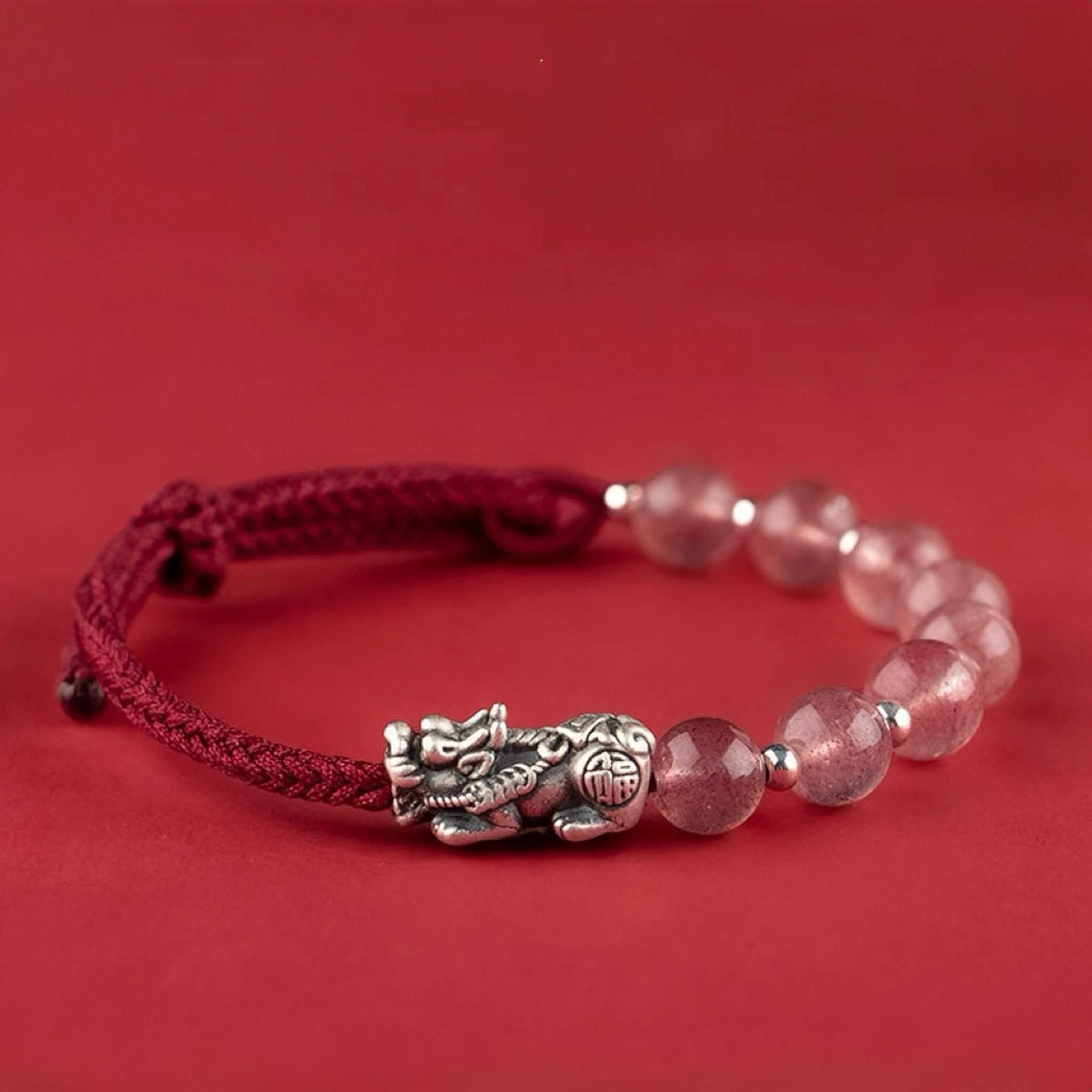 Bracelet Couple – Union Sacrée, Fil Rouge et Pierres Naturelles