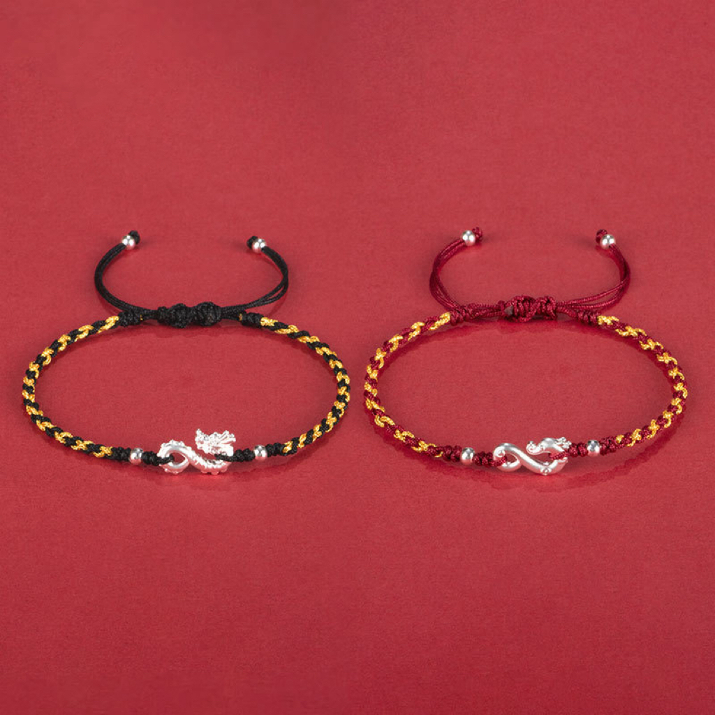 Bracelet Couple Dragon – Duo Passion, Argent 999