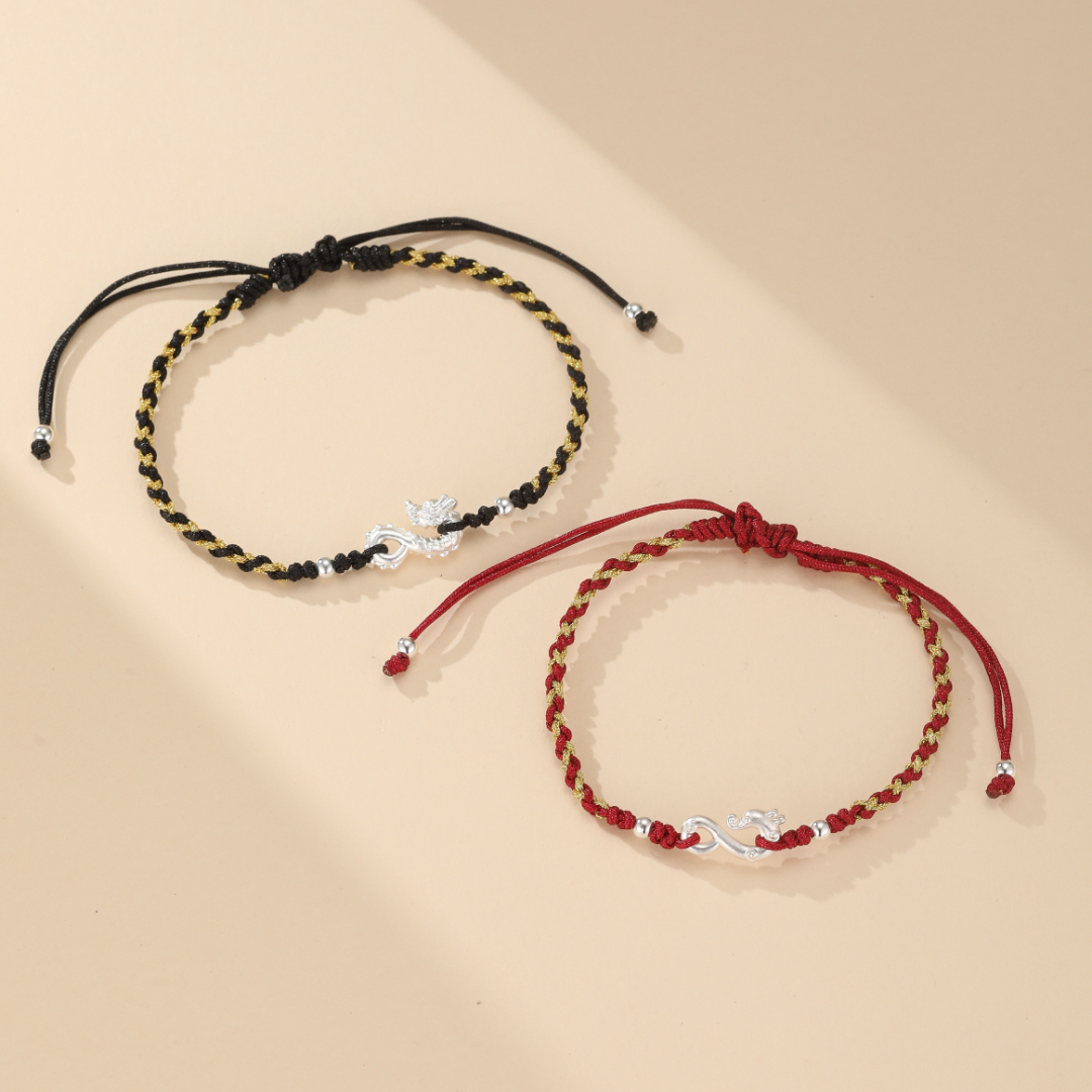 Bracelet Couple Dragon – Duo Passion, Argent 999