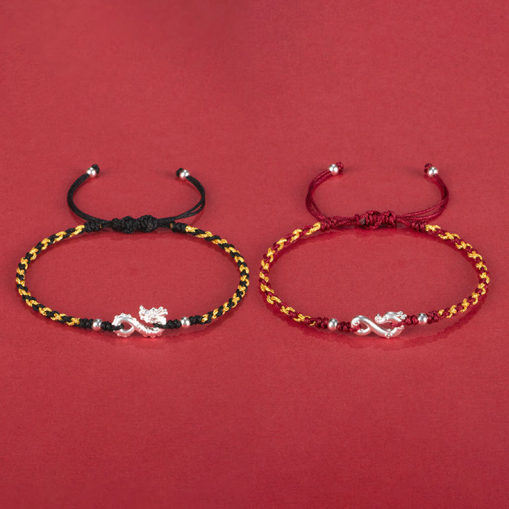 Bracelet Couple Dragon en Fil Rouge – Duo Passion