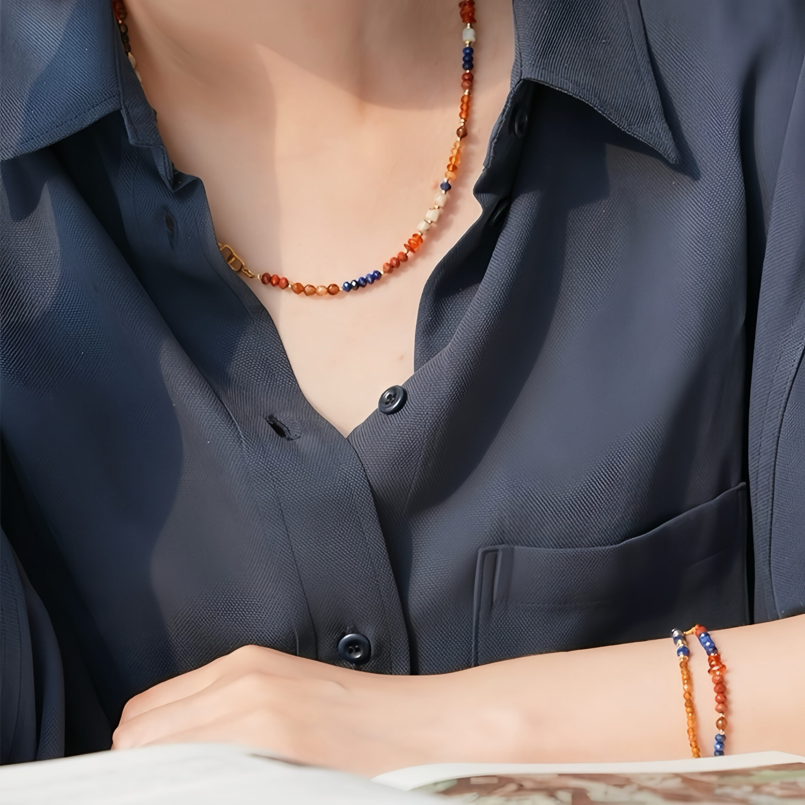 Bracelet Agate – Joyaux de Gaïa, Argent Plaqué Or