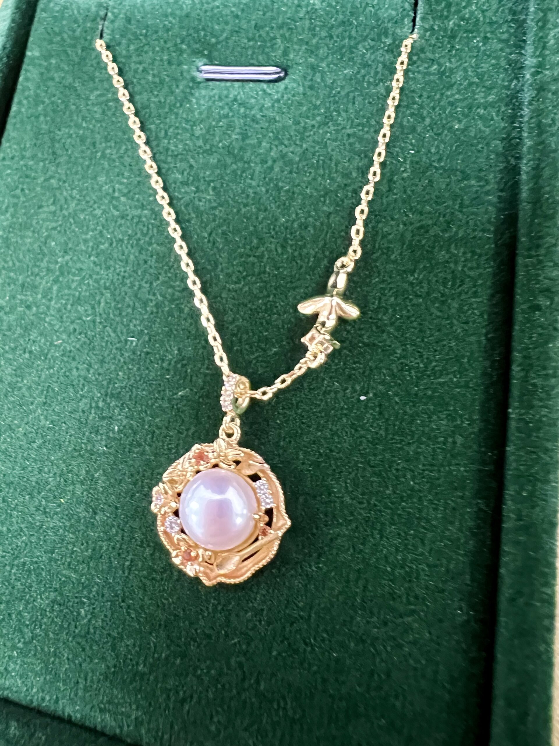 Collier Perle – Fleur Précieuse, Argent Plaqué Or photo review