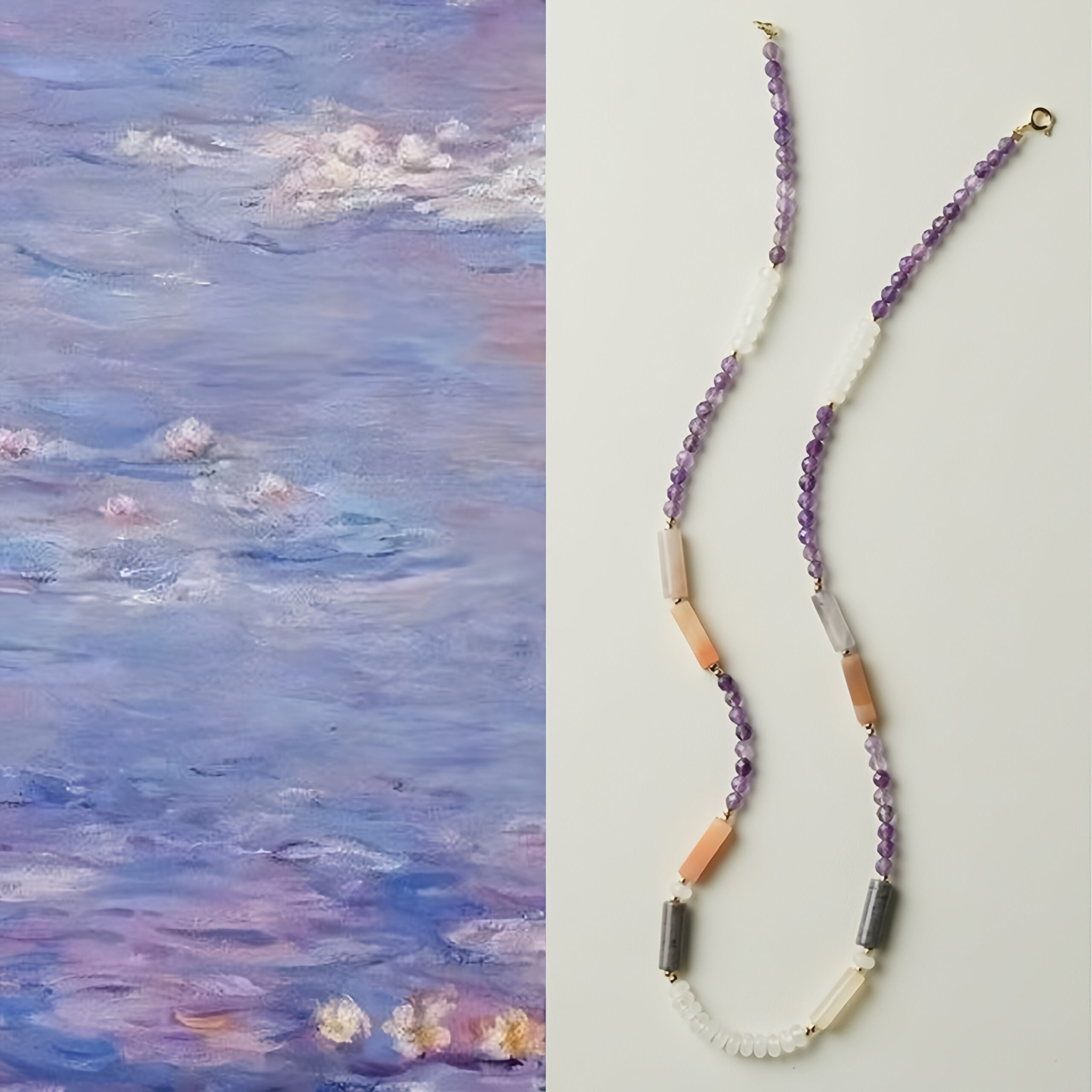 Collier Agate – Douce Mélodie, Or 14K