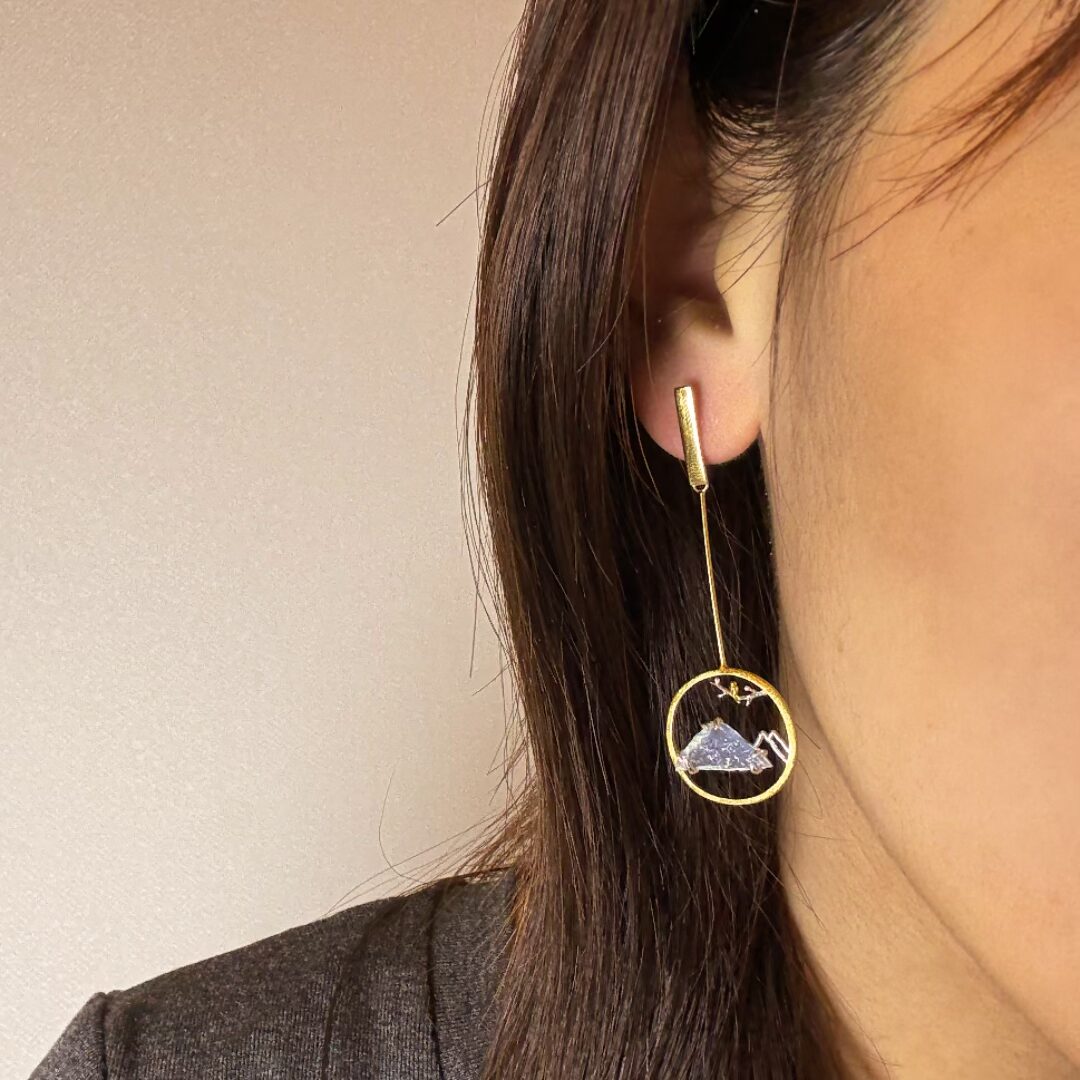 Boucles d'Oreilles Aigue Marine – Petit Oiseau, Argent Plaqué Or