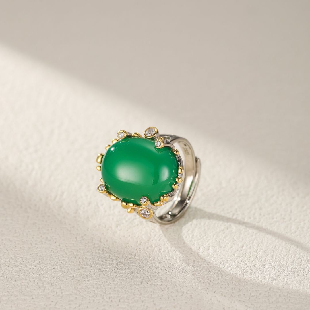 Bague Jade - Zénitude Ovale, Argent