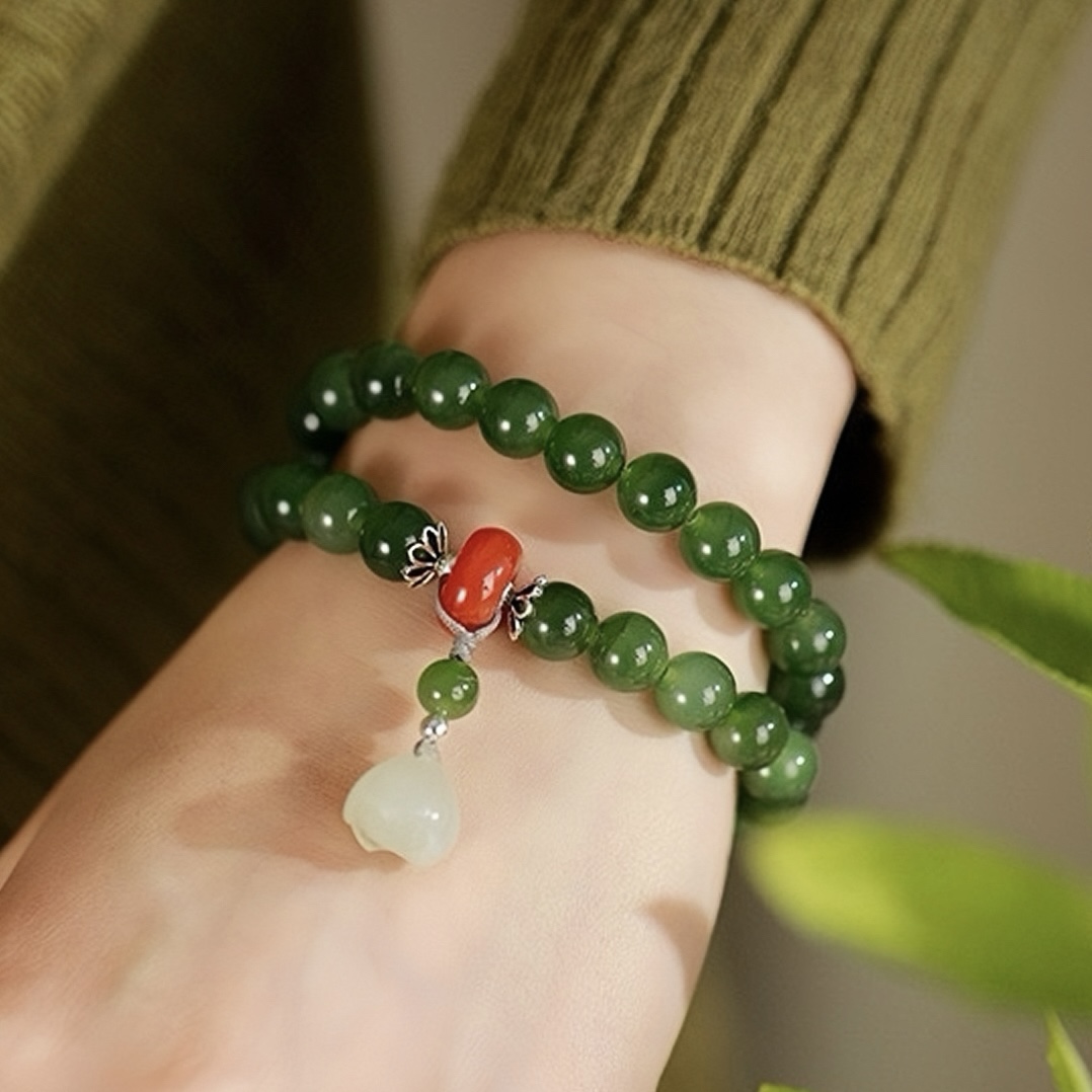 Bracelet Jade – Lotus Sérénité